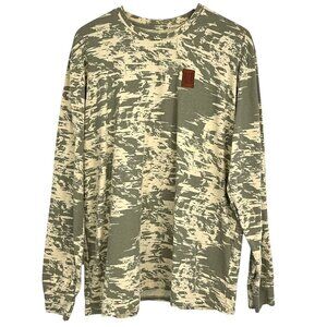 Topo Designs Splintered Print Label Long Sleeve Tee Shirt Green Size 2XL XXL